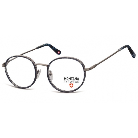 Panterkowe niebieskie Lenonki okrągłe Okulary Oprawki optyczne MM608D